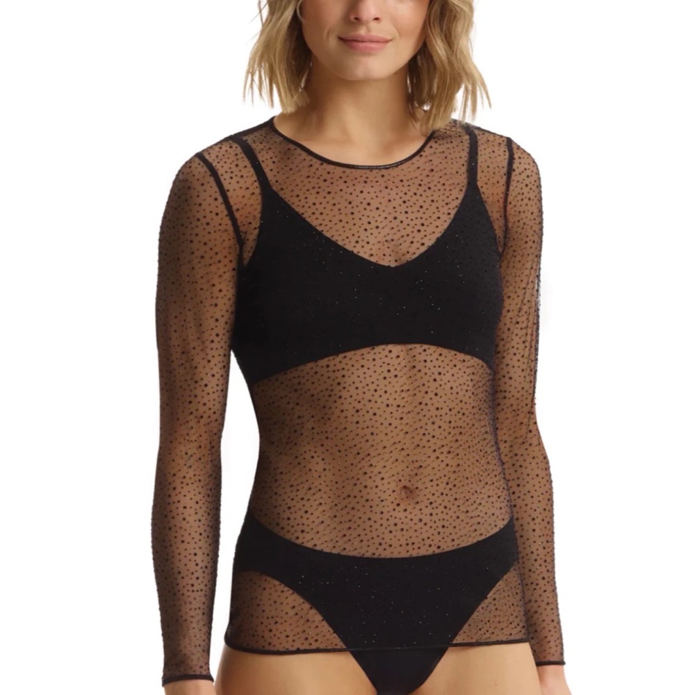 Commando Starlight Mesh Long Sleeve Tee Shirt Top